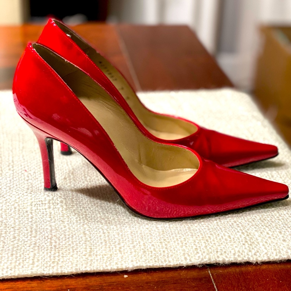 Stuart Weitzman red patent stilettos